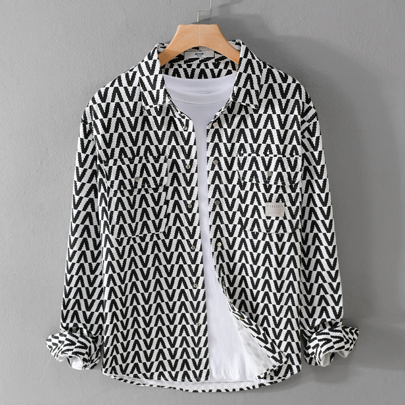 Abstract Collared Shirt