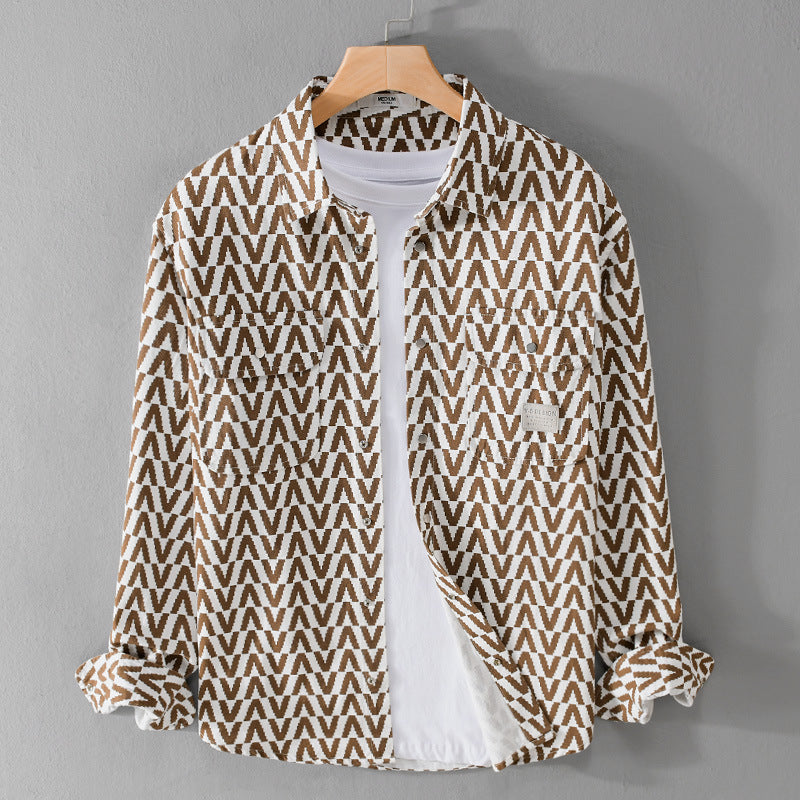 Abstract Collared Shirt