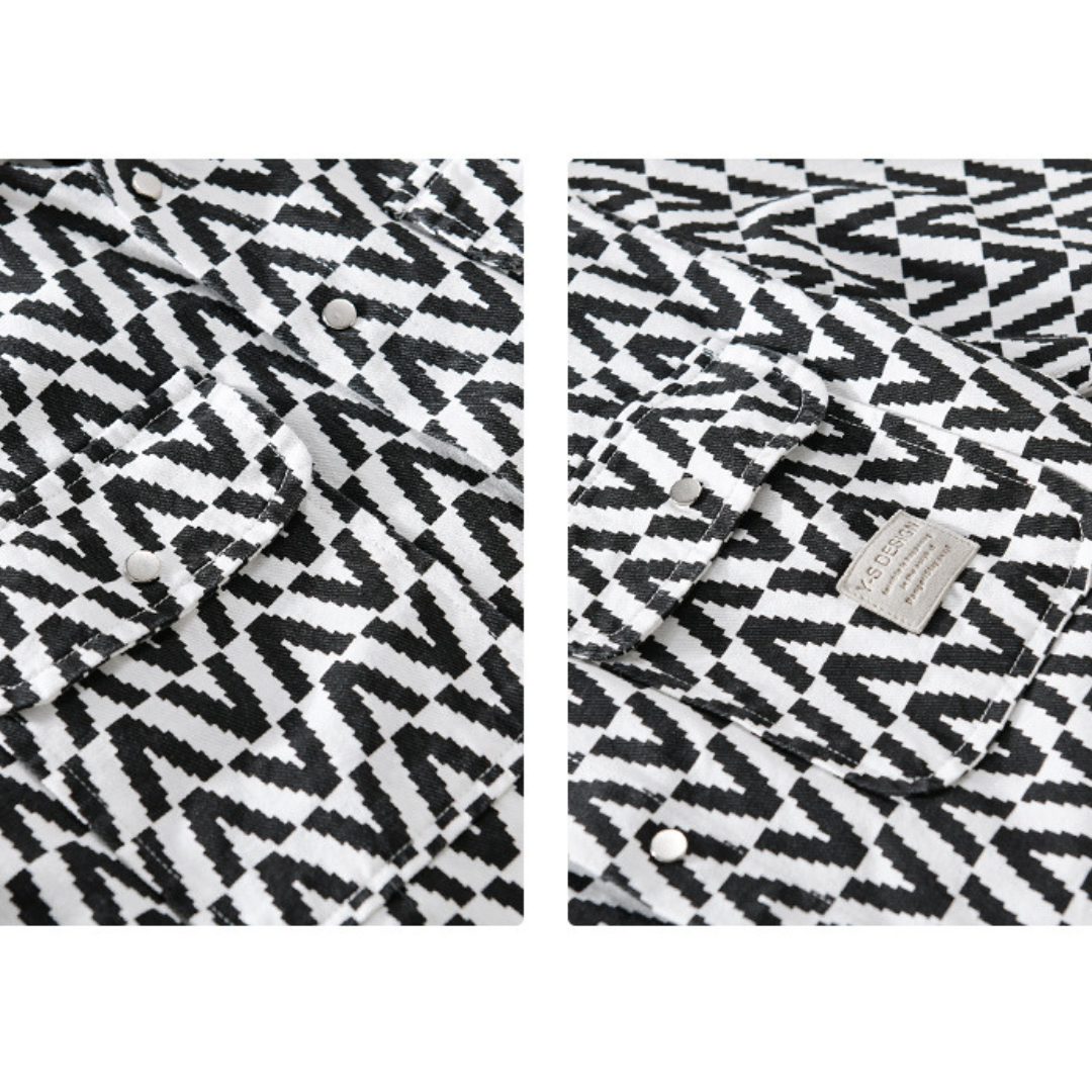 Abstract Collared Shirt