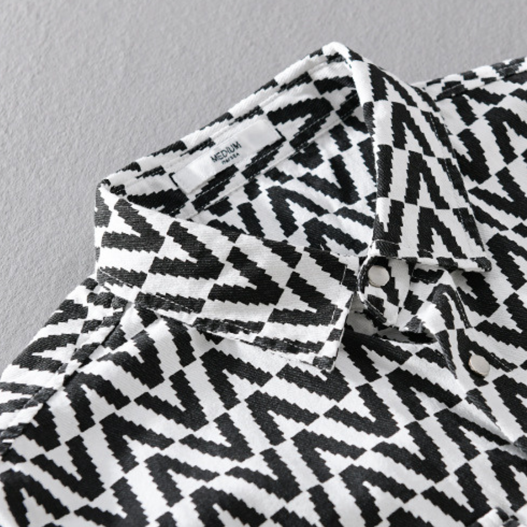 Abstract Collared Shirt